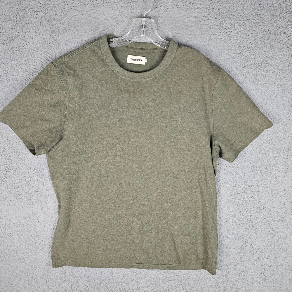Taylor Stitch T-Shirt Men 44 Large Green Heavy Bag Tee Short Sleeve Cotton